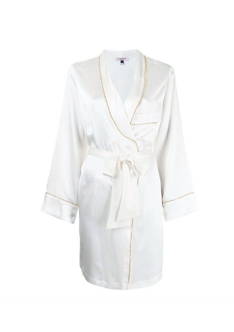 luxury silk robe for bride - gilda and pearl silk bridal loungewear