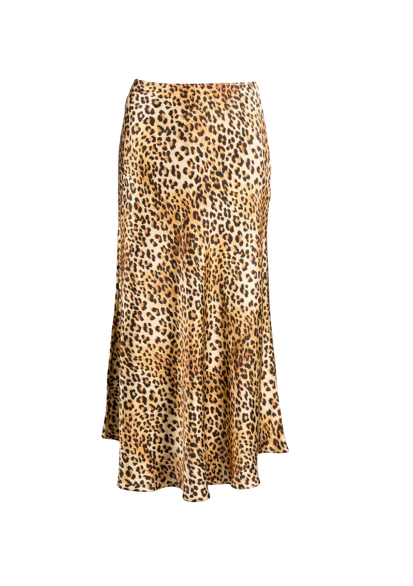 silk leopard skirt