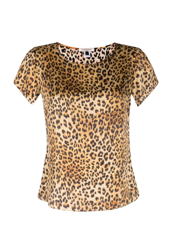 luxury silk leopard t shirt 