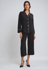 luxury black silk pyjama