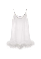 White Vintage Feather Babydoll by Gilda & Pearl