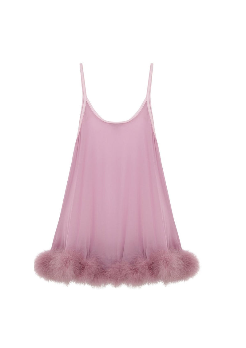 Pink Vintage Feather Babydoll by Gilda & Pearl