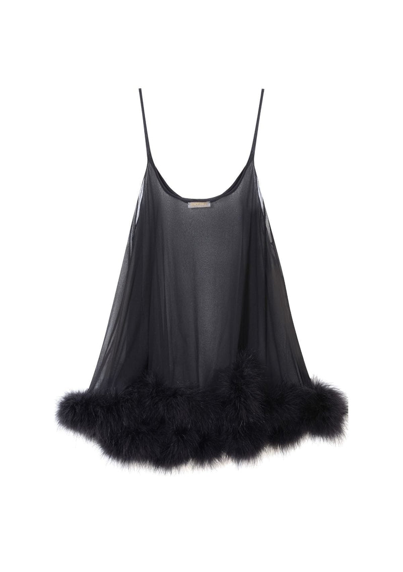 Black Babydoll with Feathers Black Babydoll with Feathers