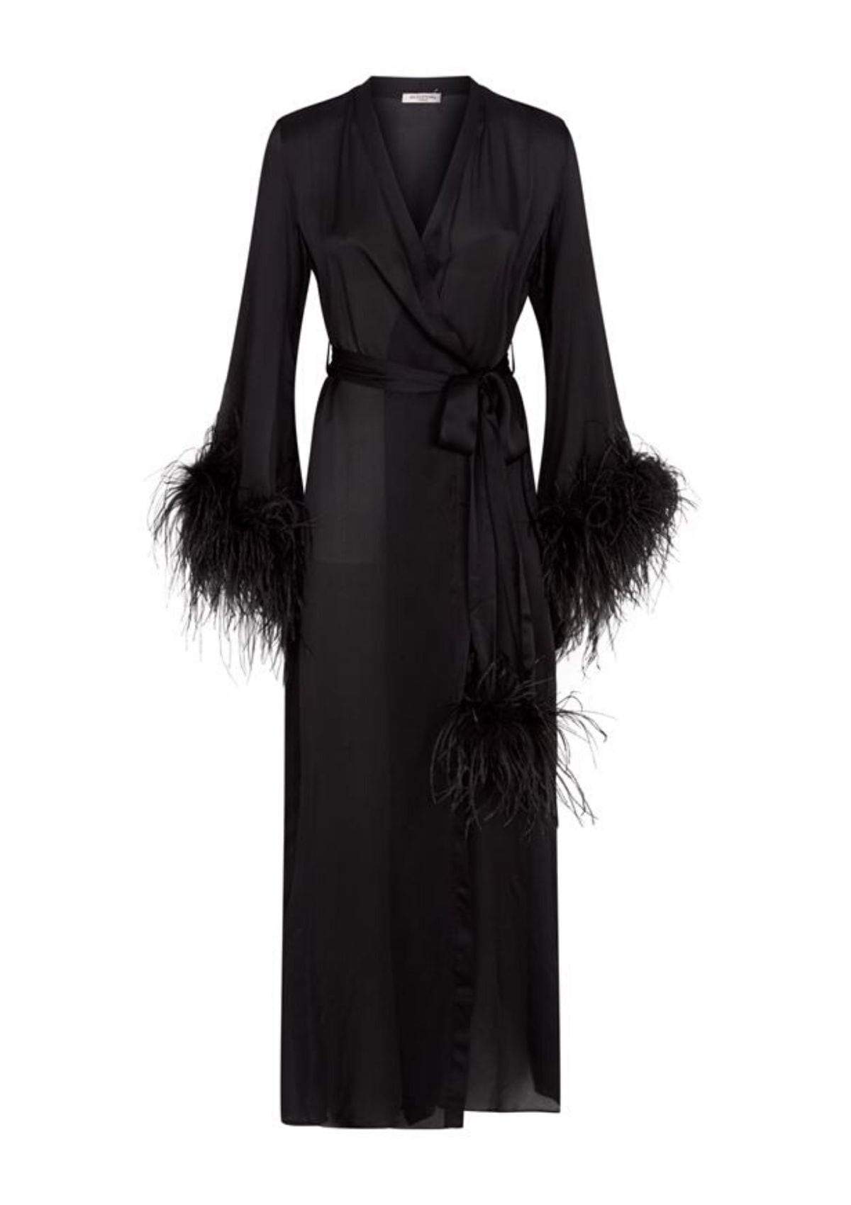 Long Black Robe - Luxury Nightwear - Gilda and Pearl – Gilda & Pearl