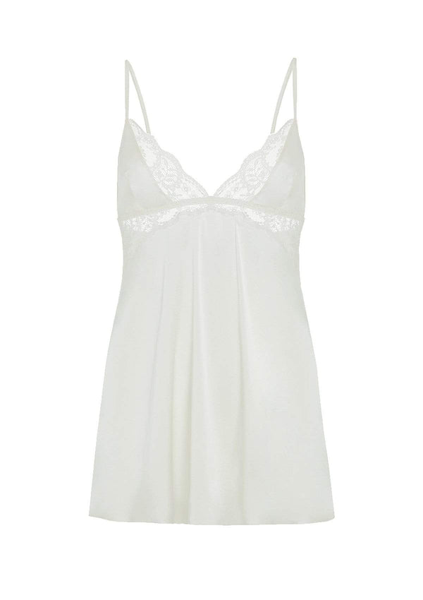  White Silk Lace Babydoll by Gilda & Pearl