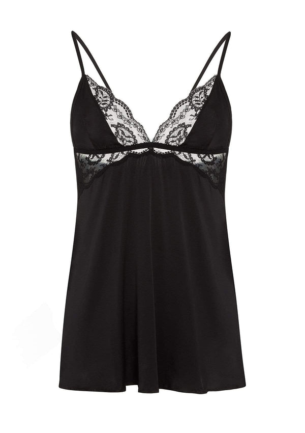  Black Silk Lace Babydoll by Gilda & Pearl