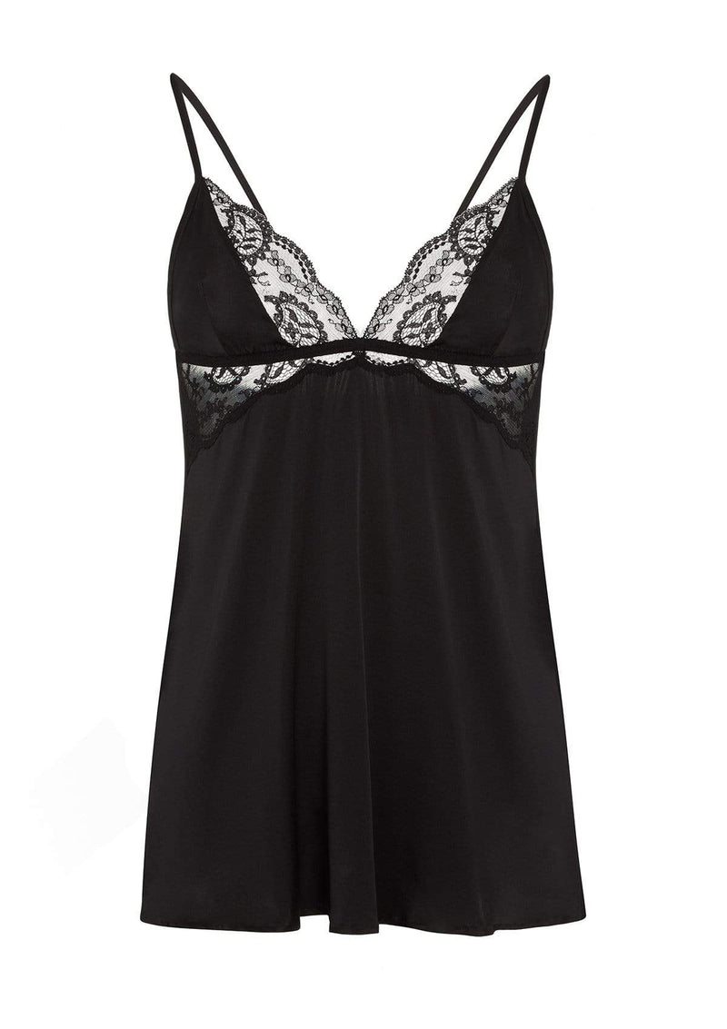  Black Silk Lace Babydoll by Gilda & Pearl