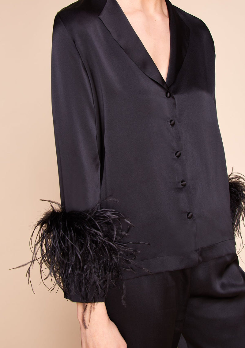 Black Feather Pyjama by Gilda & Pearl