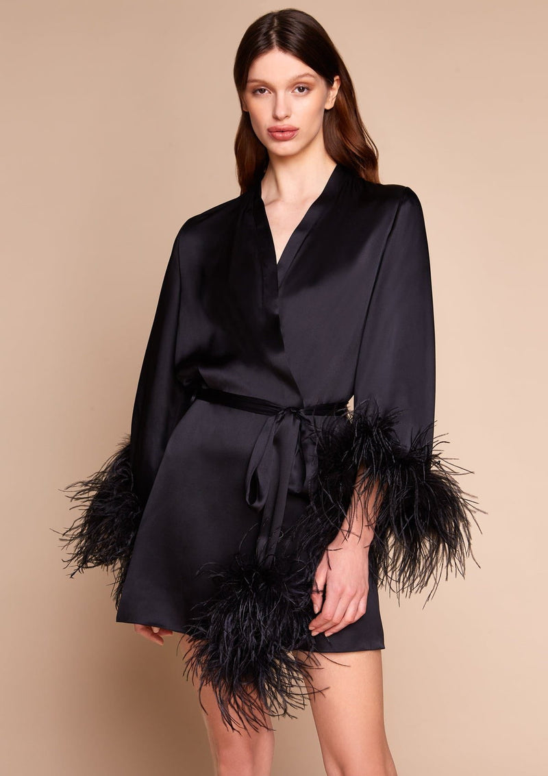 Black Silk Robe by Gilda & Pearl