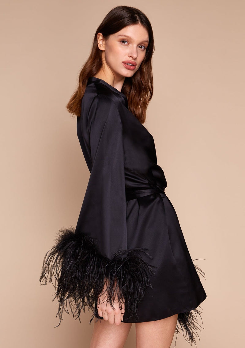 Black Silk Robe by Gilda & Pearl
