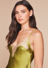 Green Lace Silk Camisole by Gilda & Pearl