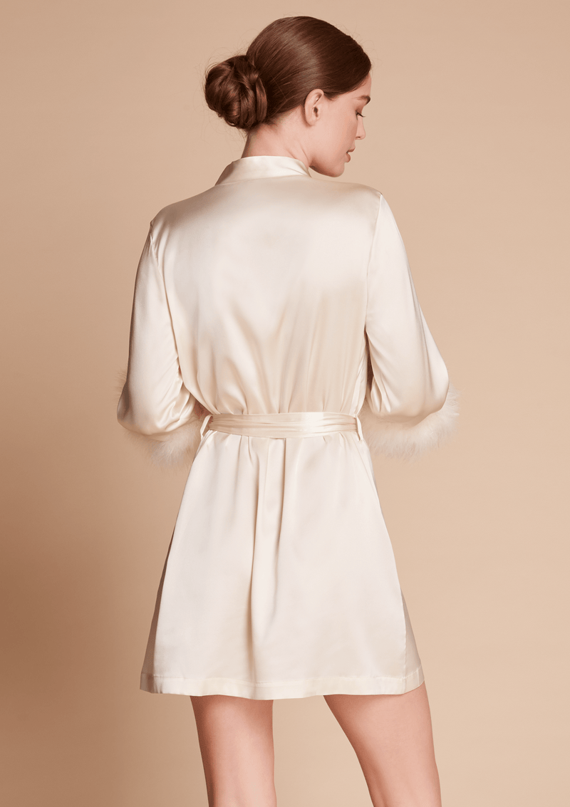 White Feather Short Robe by Gilda & Pearl