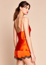 Orange Lace Silk Camisole by Gilda & Pearl