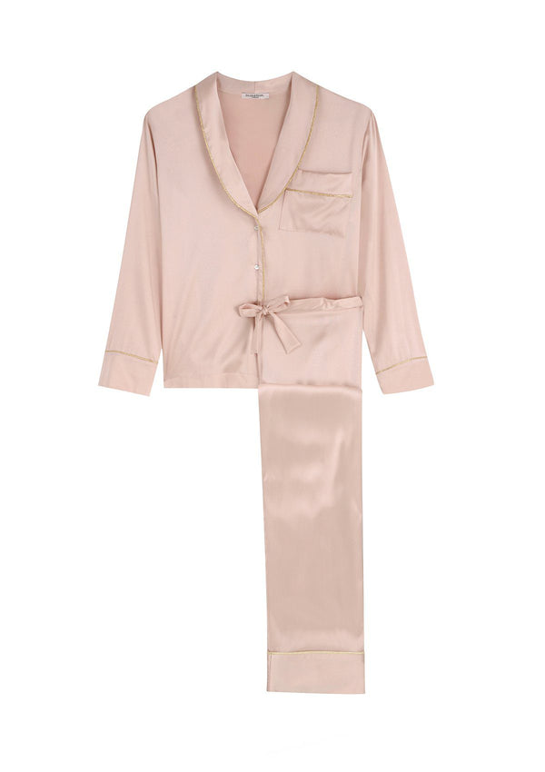 Pink Gold Silk Pyjama by Gilda & Pearl