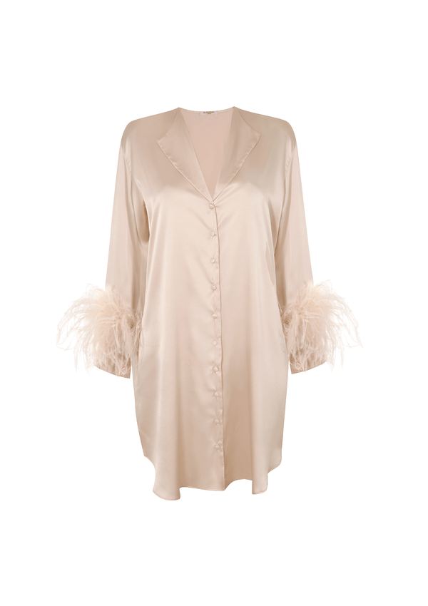 Gilda & Pearl Pyjamas Camille Silk and Feather Dress