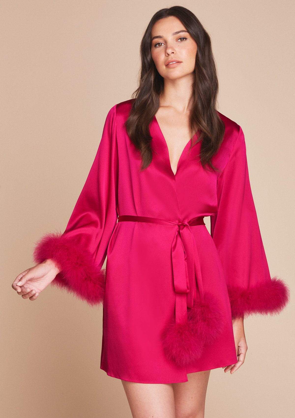 Pink Kitty Robe | LUXURY SILK ROBES – Gilda & Pearl