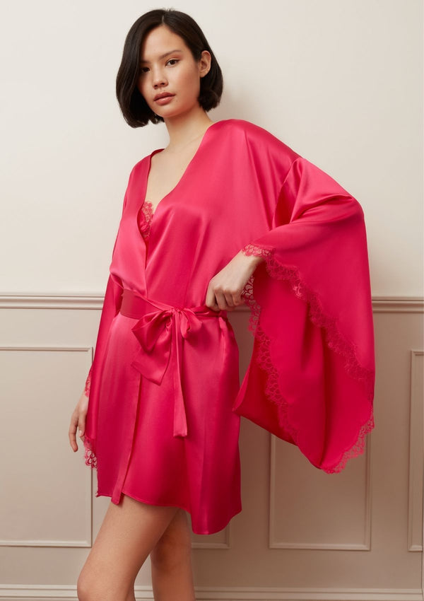 Pink Silk robe by Gilda & Pearl