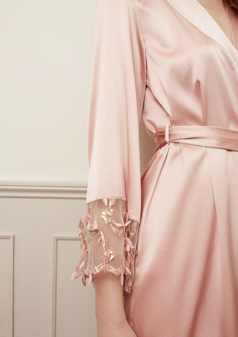 Pink Silk Robe by Gilda & Pearl