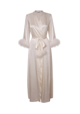 Ivory feather robe | Getting Ready Robe | Gilda & Pearl