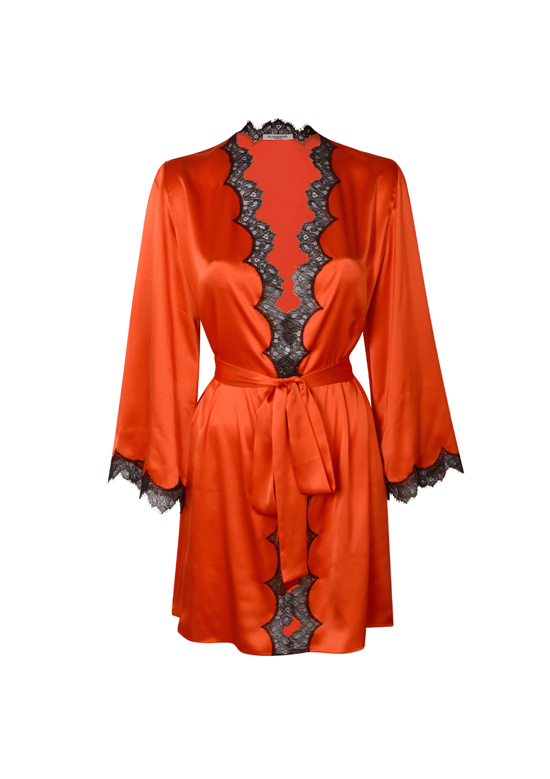 Orange 2025 silk robe