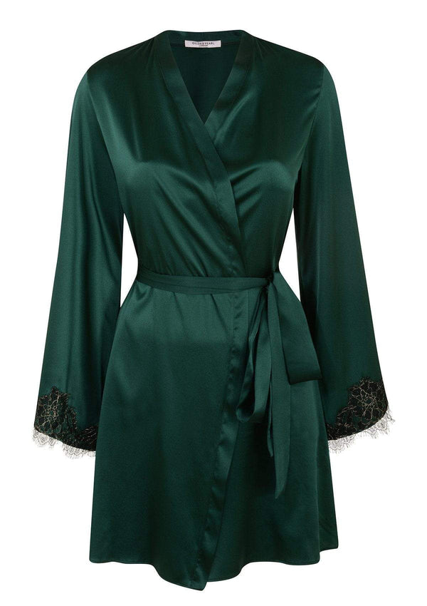 Emerald Silk Robe Gilda & Pearl Ophelia Robe