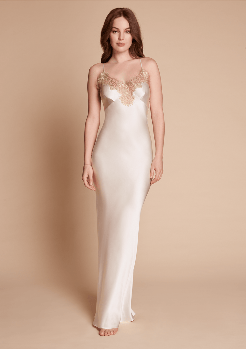 Ivory silk slip 2024 dress