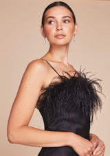 Black Feather Dress by Gilda & Pearl
