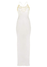 Ivory Long Lace Bridal Silk Slip by Gilda & Pearl