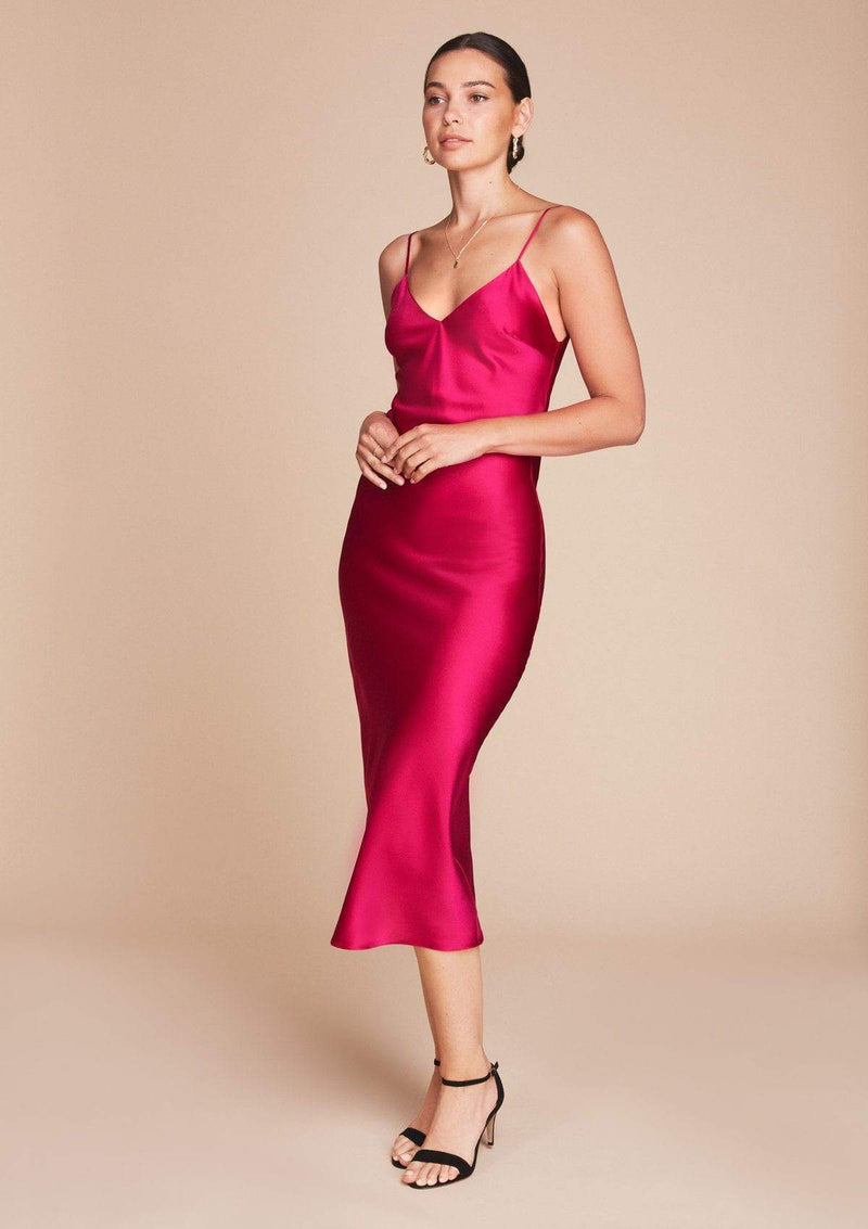 Hot Pink Silk Slip Dress by Gilda & Pearl