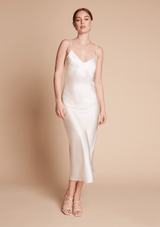 Bias-just silk wedding slip dress