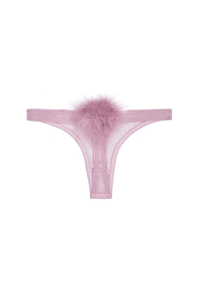 Diana Silk and Marabou Feather Pom Pom Thong